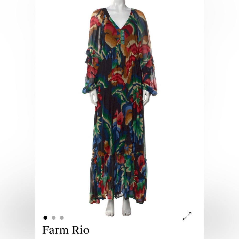 Farm Rio tropical print maxi dress, size XL